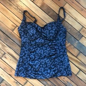 Animal Print Tankini Swim Top